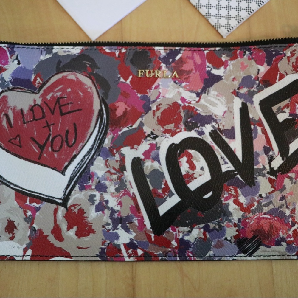 Furla Multicolor Love Graphic Clutch